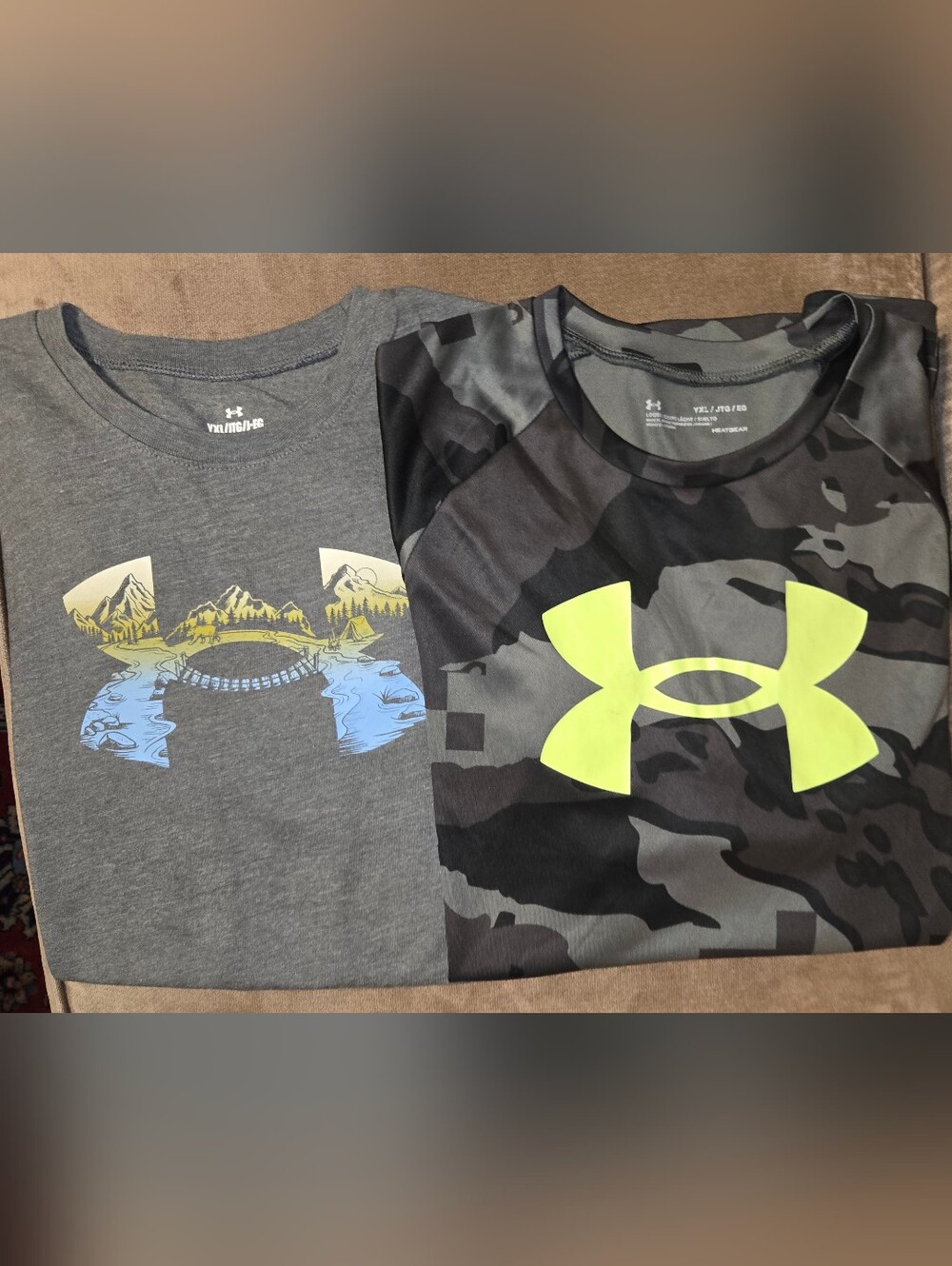 2 Piece Bundle UNDER ARMOUR Boys Activewear Tops Shirts Size XL